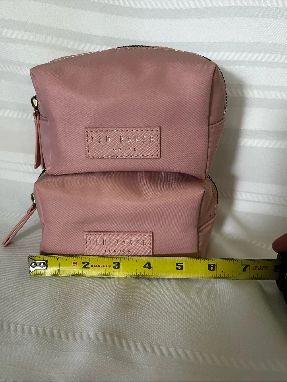 Ted Baker Cosmetic Bag Train Case Pink Clear Floral Travel Makeup Bag 4 Piece